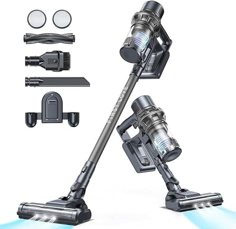 Cordless Stick Vacuum Cleaner, 25KPa Powerful Suction, Cordless w/ Battery