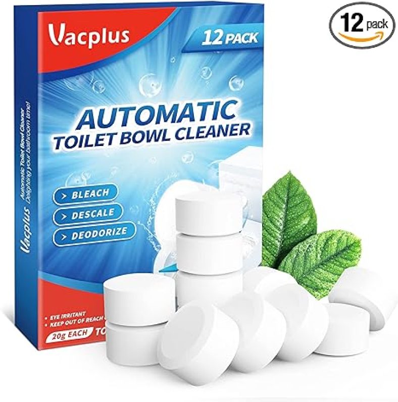 Toilet Bowl Cleaner Tablets 12 PCS  Automatic Toilet Bowl Cleaners with Bleach
