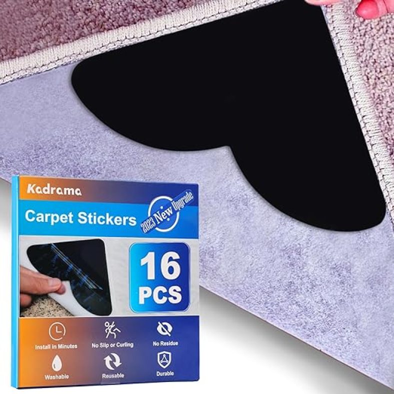 [16Pcs] Rug Pad Grippers for Carpet, Double Sided Non Slip Rug Tape