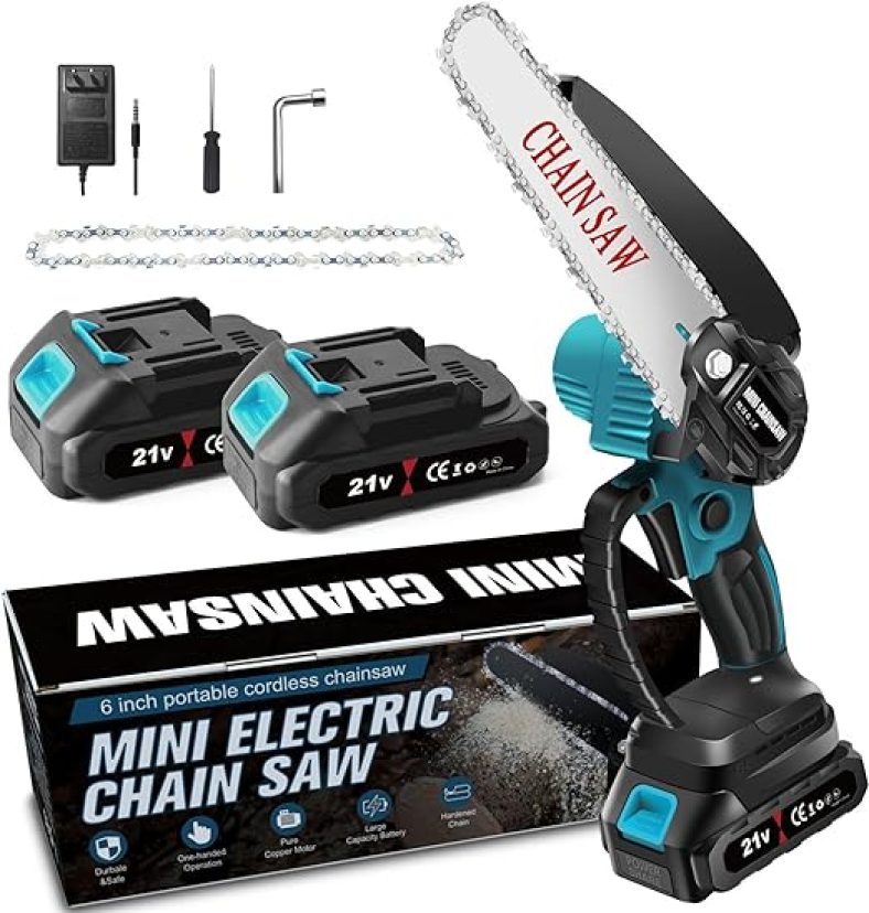 Cordless Mini Chainsaw, Electric Chain Saw, Cordless Small Chainsaw, Battery Powered Hand Saw
