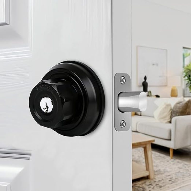 Deadbolt Lock, E4 Twist-to-Lock Front Door Lock Keyless Heavy Duty Single Cylinder Deadbolt