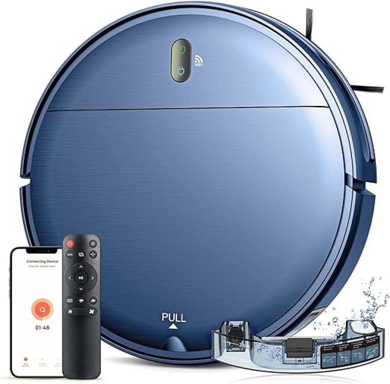 Robot Vacuum Cleaner, Robotic Vacuum and Mop Combo Compatible with Alexa/WiFi/App