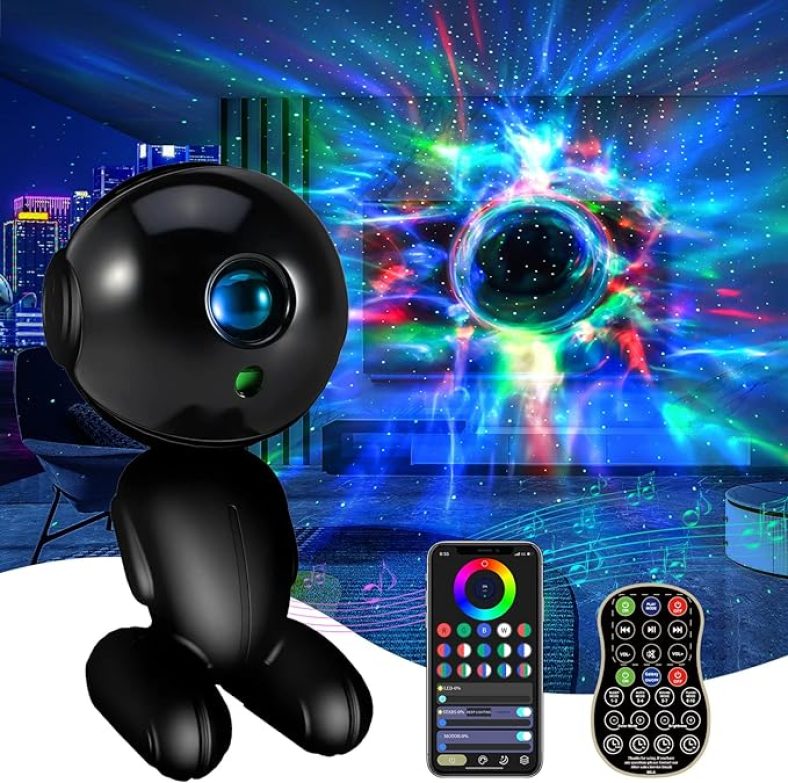 Robot Star Projector Night Light, Rechargeable Galaxy Star Projector Smart App Nebula Projector