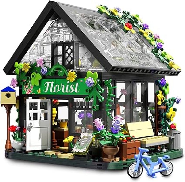 Flower House Building Set, with LED Lights Warmth Building Blocks Set