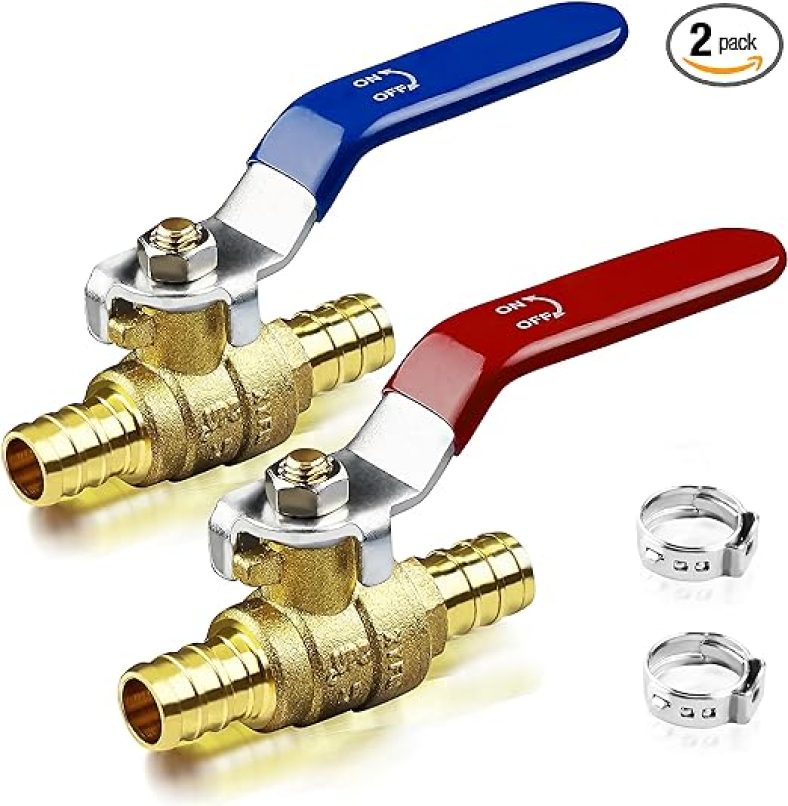 Lifavor 1/2 Inch Water Shut Off Brass Ball Valve, LF RV Heater Valve for Hot & Cold Water