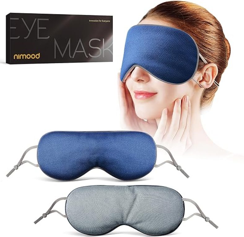 Sleep Mask, 2 Packs Cool Warm Two-Sided Fabric Eye Mask