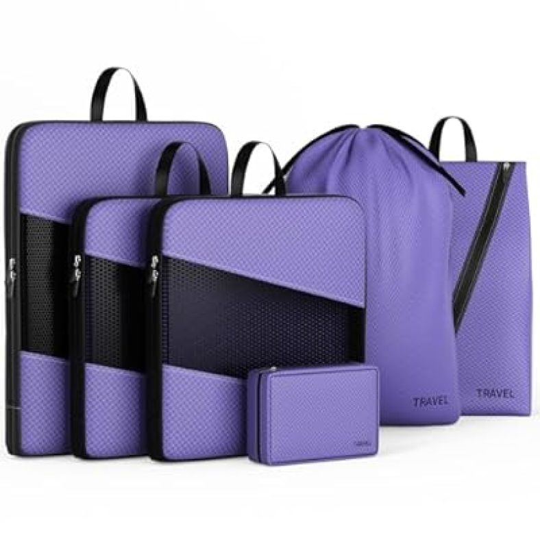 Compression Packing Cubes for Suitcases, UNTIFUL 6 Set Travel Organizer Cubes