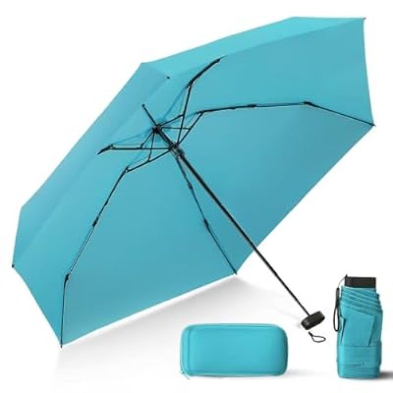 Compact Travel Umbrella with Case  Mini Umbrella for Purse
