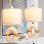 Boho Rattan Table Lamps for Bedroom Nightstand 18? Farmhouse Bedside lamp Set of 2