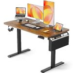 Standing Desk with Storage Pocket, 48 x 24 inch Height-Adjustable Standing Desk, Electric