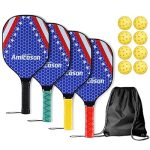 Pickleball Paddles  Pickleball Set of 4 Paddles, Indoor & Outdoor Pickleball Balls