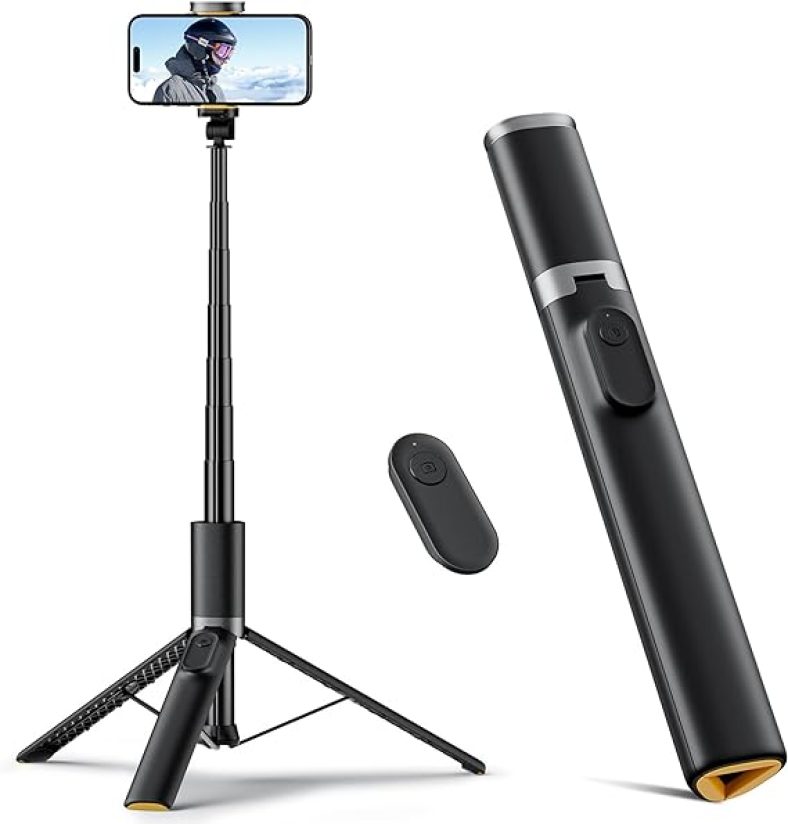 Phone Tripod, 63? Portable Selfie Stick Tripod with Remote & iPhone Tripod Stand for Video Recording