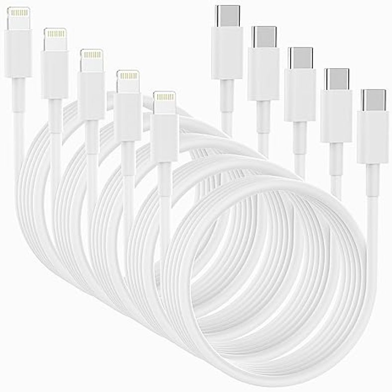 5Pack [Apple MFi Certified] USB C to Lightning Cable 6FT iPhone Charger Fast Charging