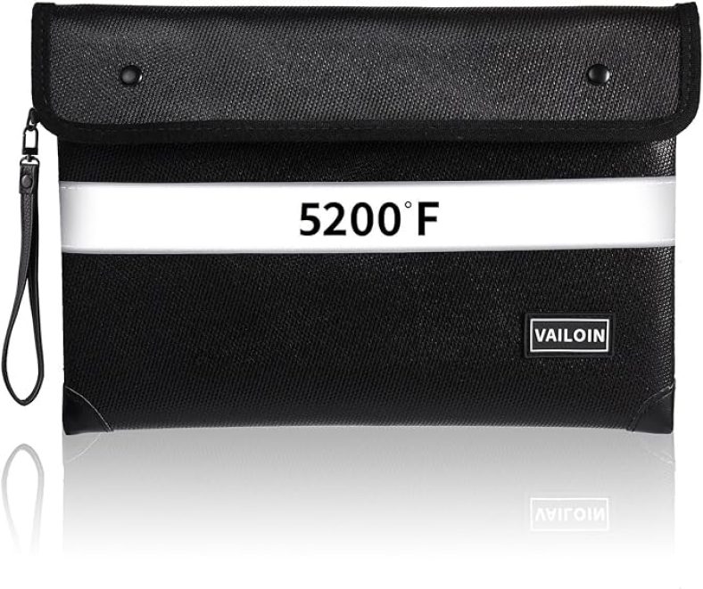 5200? Insulated Fire Proof Money Bag for Cash,Fireproof Waterproof Document Pouches