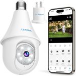 4MP Light Bulb Security Cameras Wireless Outdoor 2.4GHz, 2K 360°Cameras for Home Security
