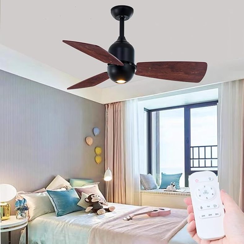 36? Ceiling Fan with Light, Modern Low Profile Ceiling Fan w/ Lights and Remote Control