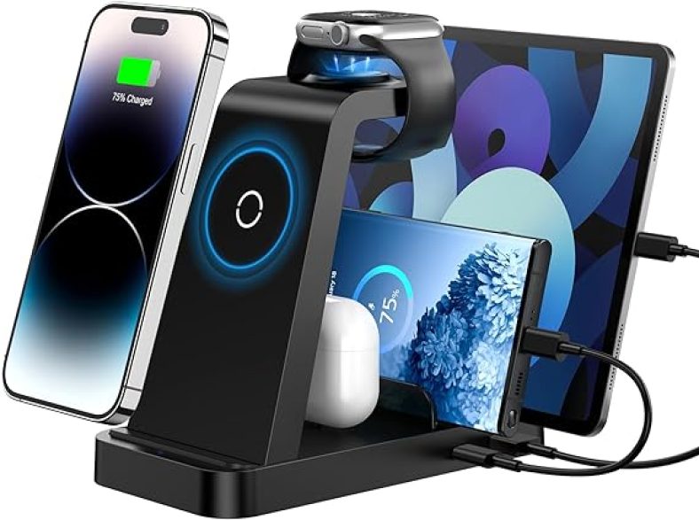 Wireless Charger for iPhone  5 in 1 Charging Station for Multiple Devices