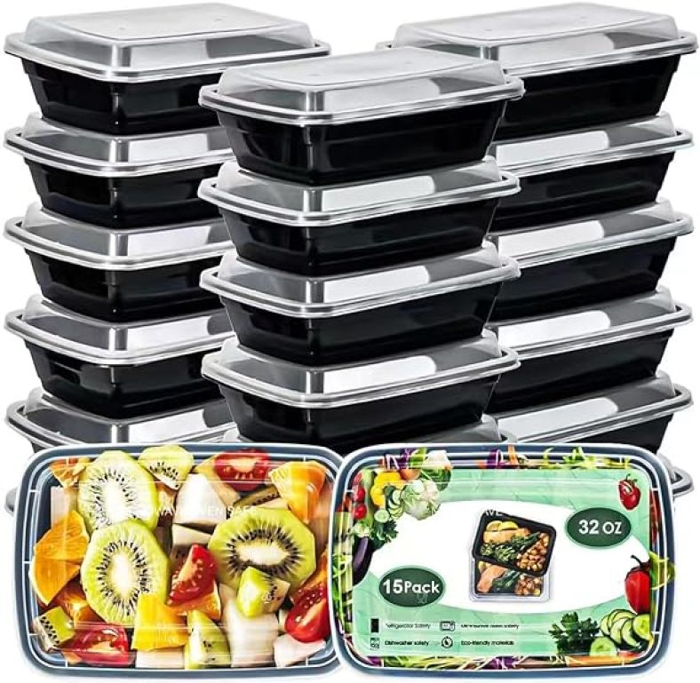 Meal Prep Containers, 32oz Extra-thick Food Storage Containers with Lids