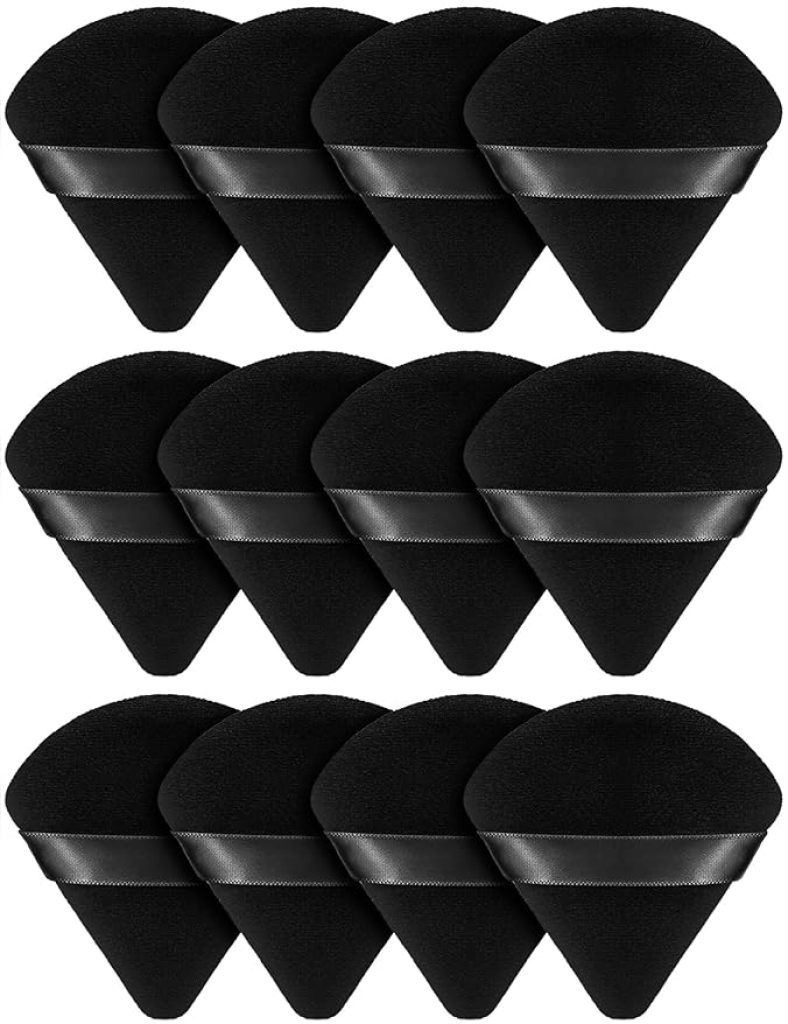 BEAKEY 12pcs Powder Puffs for Face Powder Triangle Powder Puff