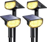 4Pk Solar Outdoor Lights for Outside, ?700 Lumen Bright Spot Lights IP68 Waterproof