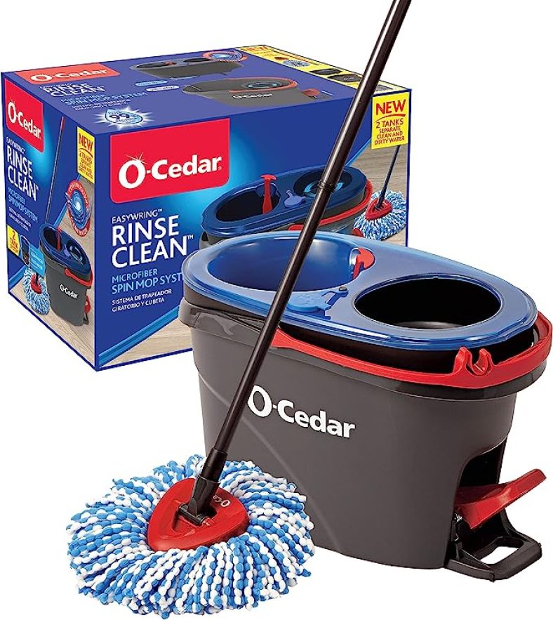 O-Cedar EasyWring RinseClean Microfiber Spin Mop & Bucket Floor Cleaning System