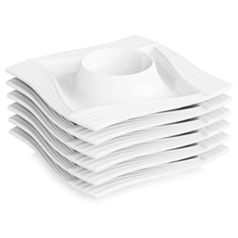 White Porcelain Egg Stand Holder for Boiled Eggs, 4.5-inch Porcelain Egg Cups Stand Holder Serving Tray