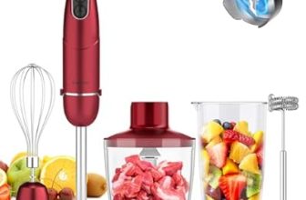 Immersion Blender 5 in 1 Hand Blender, 800W Hand Mixer Stick, 5-in-1, 12 Speed and Turbo