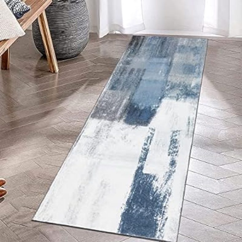 Modern Abstract Runner Rugs for Hallways, 2×6 Non Slip Runner Rug with Rubber Backing