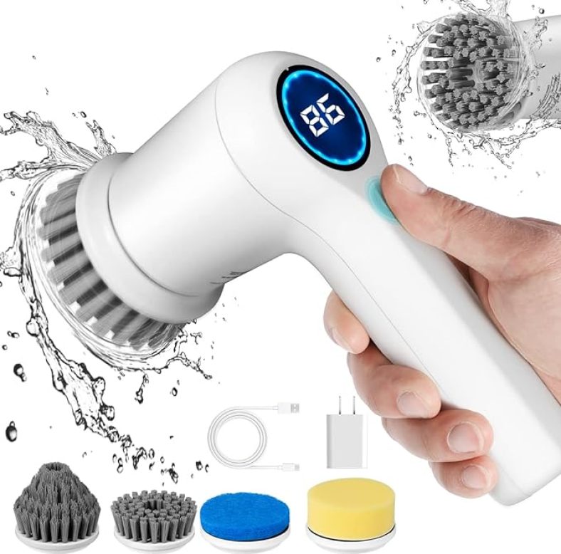 Electric Spin Scrubber, Power Scrubber Cordless Electric Shower Scrubber for Cleaning
