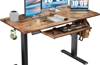 Standing Desk with Keyboard Tray, 48 x 24 Inches Electric Desk Adjustable Height, Ergonomic