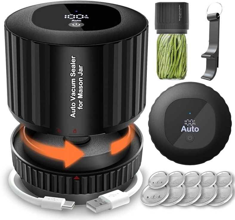 Automatic Intelligent Electric Mason Jar Vacuum Sealer Kit with Pressure Sensor