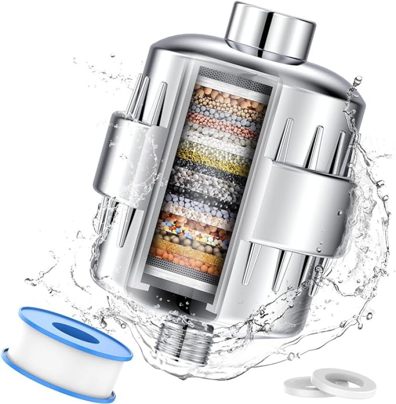 24 Stage Shower Water Filter  High Output Softener to Remove Chlorine and Fluoride