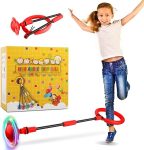 Ankle Skip Ball for Kids, Foldable Colorful Light Flash Wheel Skip It Ball for Kids, Adults