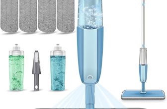 Wet Dust Mops for Hardwood Floor Cleaning  Microfiber Spray Floor Mops w/ Spray 4X Reusable Pads
