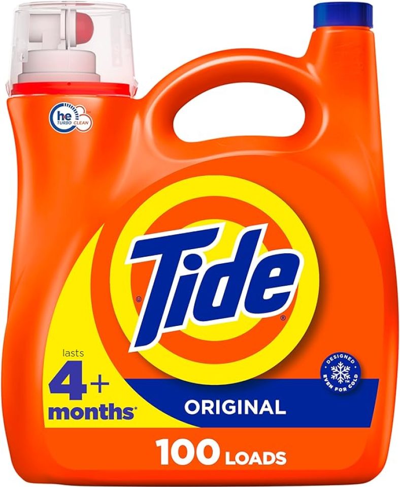 Tide Liquid Laundry Detergent, Original Scent, HE Compatible, 100 Loads, 132 fl oz