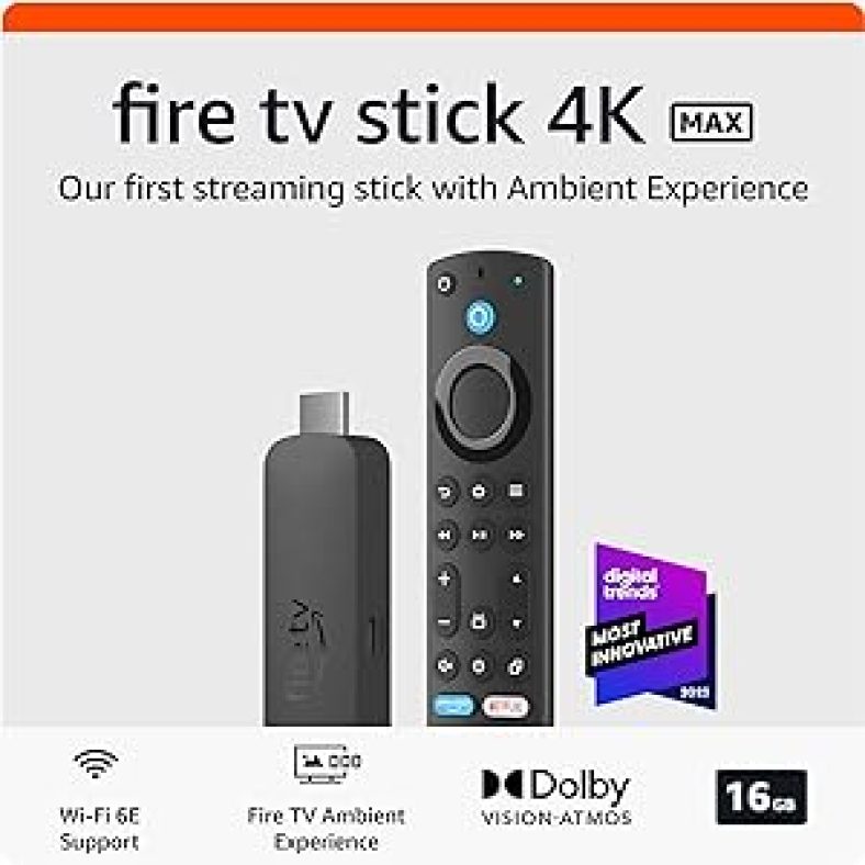 All-new Amazon Fire TV Stick 4K Max streaming device, supports Wi-Fi 6E, free & live TV without cable or satellite