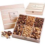 Nut Gift Basket, in Reusable Wooden Crate, Healthy Gift Option, Gourmet Snack Food Box, with Unique Flavors, Great for Feel Better, Sympathy & Birthday- Bonnie & Pop