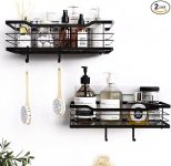 BTSD-home Shower Caddy Bathroom Organizer 2 Pack Rustproof Shower Shelf Rack Adhesive Shower Shelves with 4 Hooks, Stainless Steel No Drilling for Home Decor Bathroom Accessories Essentials