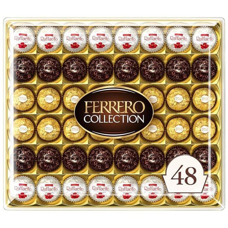 Ferrero Collection, 48 Count, Premium Gourmet Assorted Hazelnut Milk Chocolate, Dark Chocolate and Coconut, Mother’s Day Gift, 18.2 oz