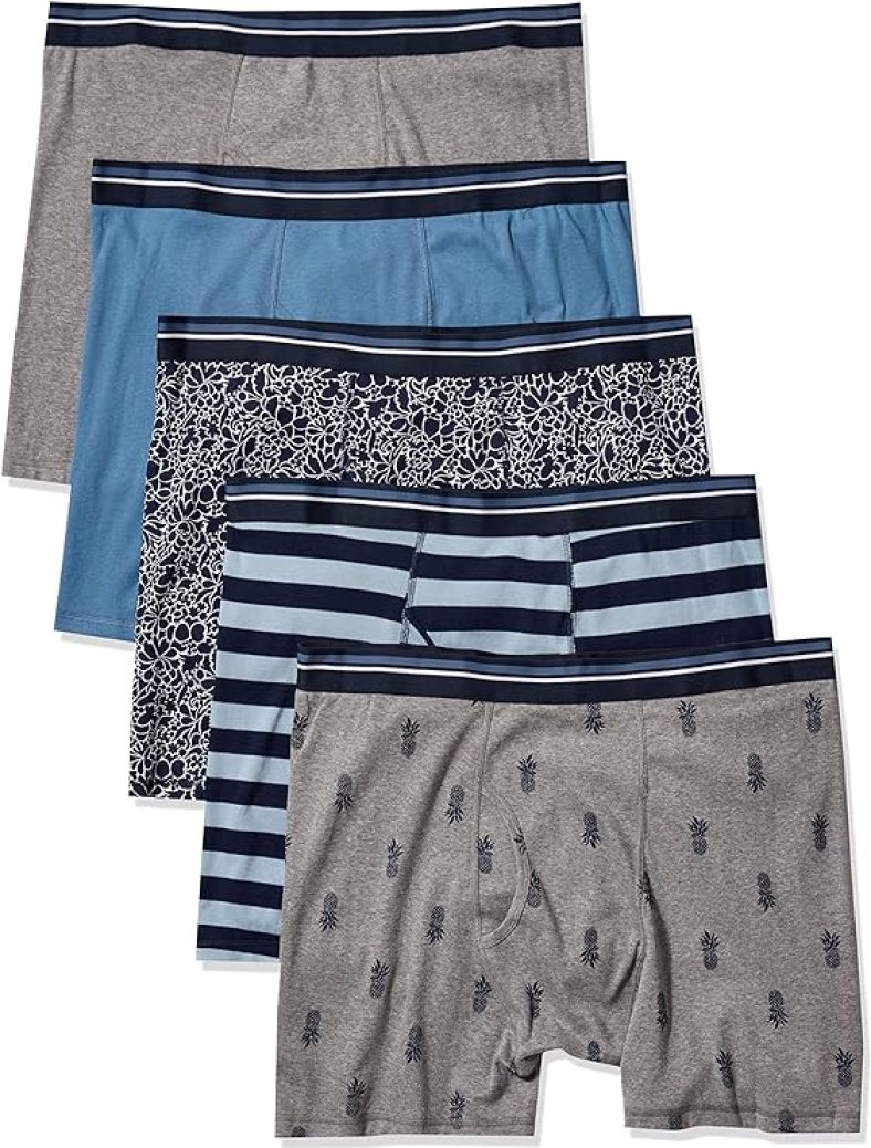 Amazon Essentials Men’s Tag-Free Boxer Briefs, Pack of 5