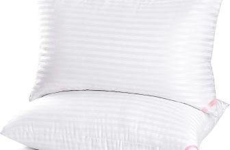 EIUE Hotel Collection Bed Pillows for Sleeping 2 Pack Queen Size，Pillows for Side and Back Sleepers,Super Soft Down Alternative Microfiber Filled Pillows,20 x 30 Inches