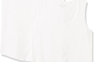 Amazon Essentials Women’s Classic-Fit 100% Cotton Sleeveless Tank Top, Pack of 2