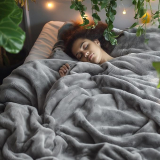 Bedsure Fleece Bed Blankets Queen Size Grey – Soft Lightweight Plush Fuzzy Cozy Luxury Blanket Microfiber, 90×90 inches